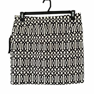 Sara Studio Petite Womens Skort Black White Geometric Print Size PL NWT